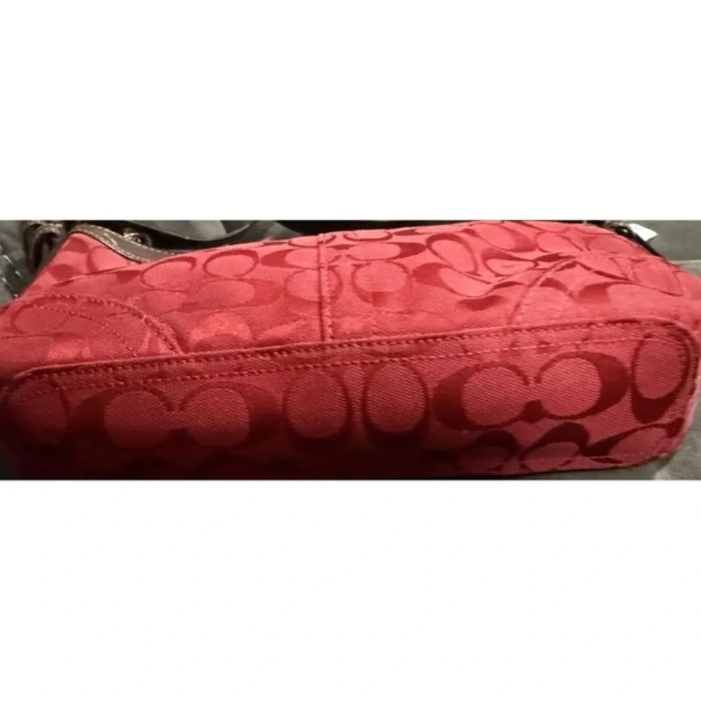 Coach Red And Brown Hobo vintage Y2K Signature C‎ Jacquard